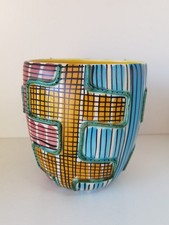 Vintage MCM SMF Schramberg Majolika Fabrik Elfi Stadler Verona Pattern Vase 1959