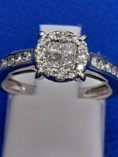 H Samuel 9 Carat White Gold 0.50 Carat  Diamond Ring Size K.5 2.9g