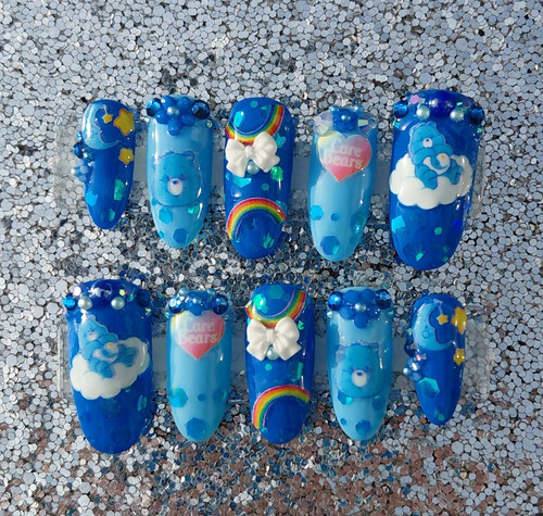 Care bears blue - care, blue.