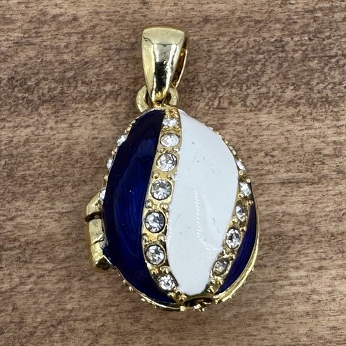 Enamel egg pendant - , blue