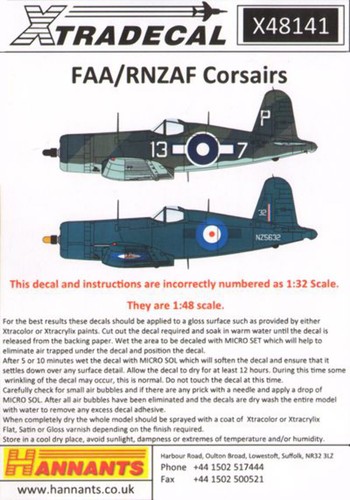 Xtradecal 48141 vought - 1:48,