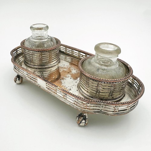 Pierced inkstand old sheffield - inkstand,