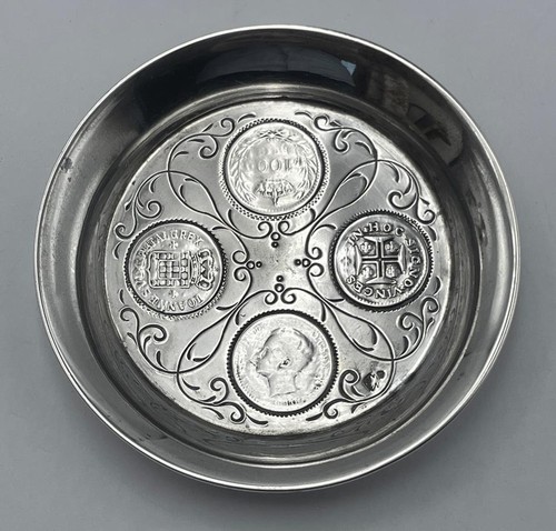 Portuguese silver coins - coins, dish