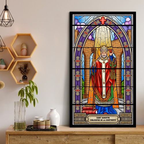 Saint augustine stained glass - saint,