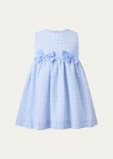 Rachel Riley Blue Gingham Dress & Bloomers 24 Months Baby Girl Outfit Set