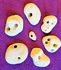 7 x Natural Chalk Hag Stones