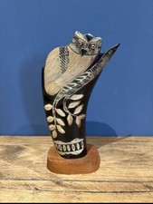 Owl On Branch Vintage Hand