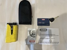 ABUS Granit Detecto X-Plus 8077 Motorcycle Brake Disc Lock Alarm 13mm Yellow