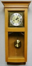 Vintage Freanz Hermle 8 Day Golden Oak Musical Ting Tang Regulator Wall Clock