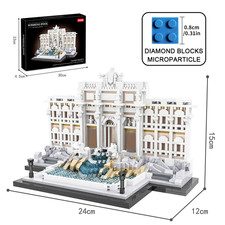 Trevi Fountain Architecture Building Blocks City Landmark Model Kit Adults Gift