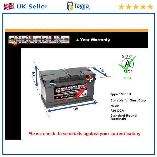 Efb car battery fits jaguar - jaguar, x