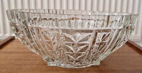 Vintage glass fruit punchbowl - fruit,