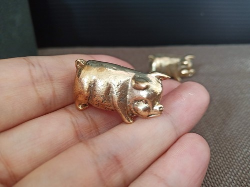 Brass cute pig miniature - pig,
