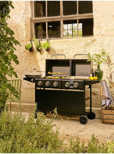 Black combo burner propane - combo, 5-burner