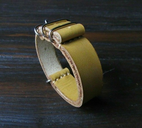 Olive leather band - olive,