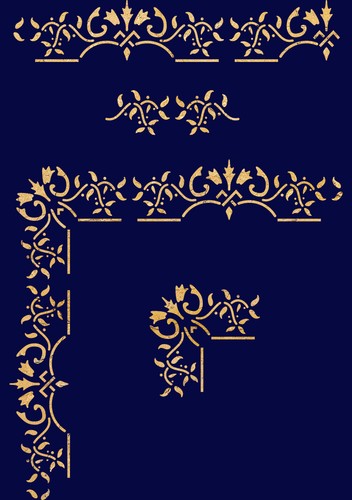 Corner stencil florish lace - stencil,