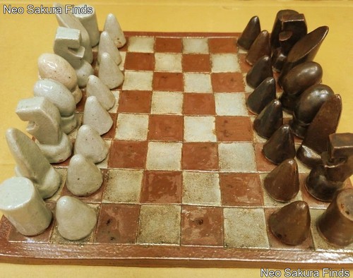 Antique ceramic chess set - ceramic,