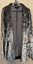 Next Velvet Jacket Women’s Size 14 Grey Silver Smart Evening Party Occasion Wear