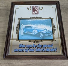 Vintage/Retro  Rolls Royce Advertising Mirror - Garage Wall Art/ Home Bar Decor