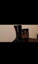 Womens Fendi Style High Knee Boots Size 4 And Backpack