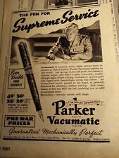 Xm31  Ephemera 1940 Advert Parker Vacumatic Fountain Pen 
