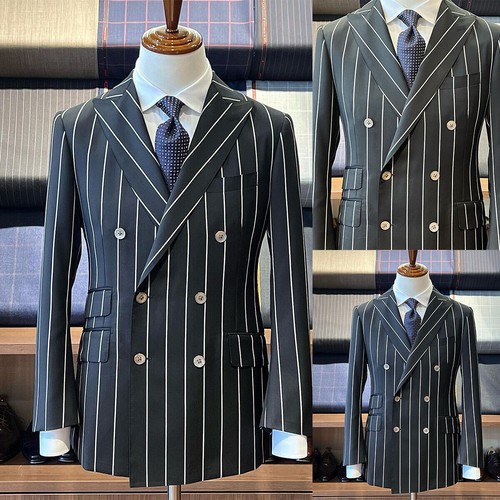 Striped men suits black - striped,