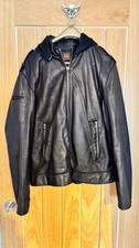 Hugo Boss Orange Soft Leather Dark Brown Jacket with Detachable Hood