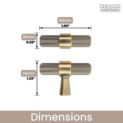 Knurled cupboard handles - knurled, 10