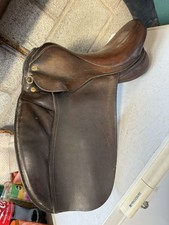 15” Dever Brown Wide Fit English Leather Pony Saddle