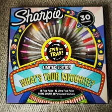 Sharpie Spin the Tray 28 Permanent Markers limited wheel edition STOCKING FILLER