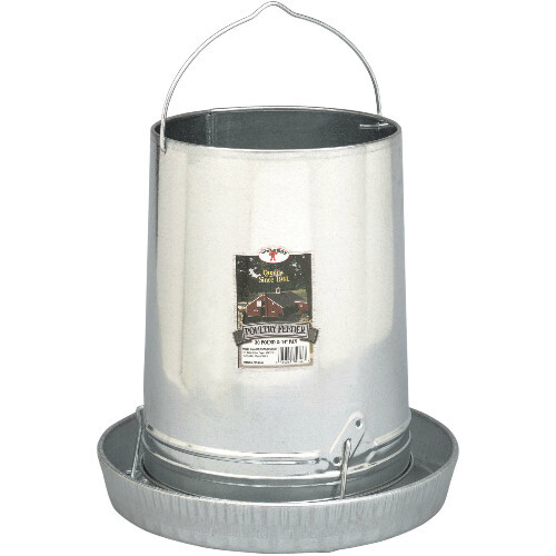 Hanging metal poultry feeder - hanging,