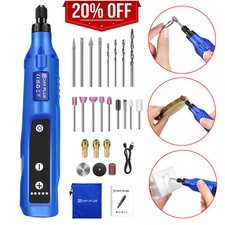 HARDELL MINI CORDLESS ROTARY TOOL, 5-SPEED 3.7V RECHARGEABLE ROTARY TOOL KIT