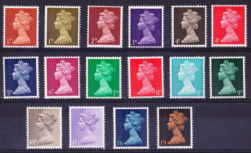 1967 machins basic stamps - gb,