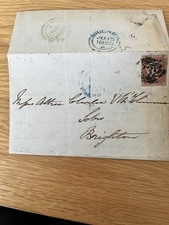 ? Penny Red Stamped Addressed Letter - BRIGHTON JULY 15 1850