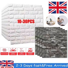 60pcs 3D Tile Brick Wall Sticker Self-adhesive Waterproof Foam Panel Wallpaper +