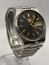 Vintage Seiko 5 Automatic 7009-3130 Black Gold Dial Day Date Spares or Repairs