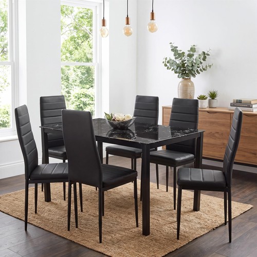 Dining table and chairs - table,