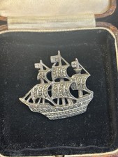 Vintage Marcasite Silver Tone