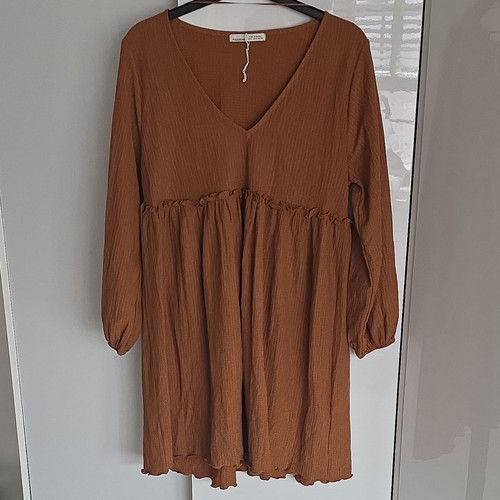 Pull bear brown - pull&bear, v-neck