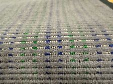 HARD WEARING GREY BLUE GREEN STRIPE CAMPER VAN SEAT UPHOLSTERY FABRIC MATERIAL