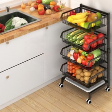 Vegetable Storage Rack Fruit Baskets Stand for Kitchen Pantry Bathroom Garage UK