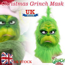 UK The Green Latex Mask Adults Costume Cosplay Christmas Fancy Dress Outfits