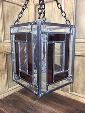 Vintage stained glass lantern - stained,