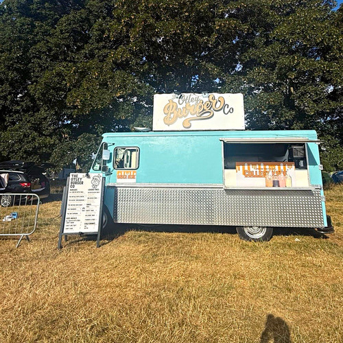 Light blue food truck catering - light,