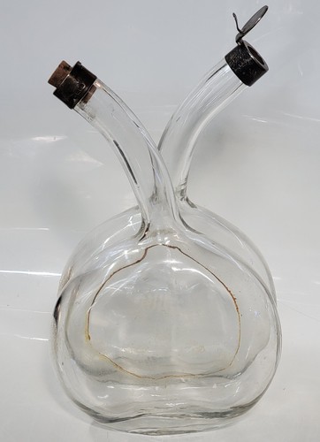 Antique hand blown glass oil - hand-blown, &