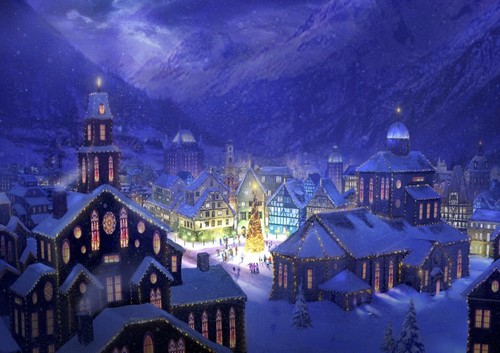 Christmas village snow - village,
