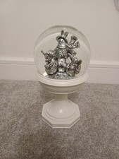 Costco Water Globe Lighted Snow Globe On Pedestal Silver Snowman Christmas Decor