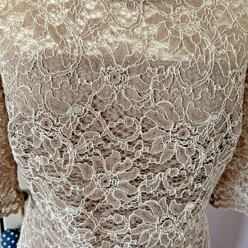 Gina bacconi taupe beige lace - bacconi,