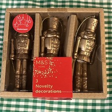 MARKS & SPENCER M&S 3 NOVELTY CHRISTMAS TREE DECORATIONS SOLDIERS 