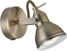 Industrial 1 LT Antique Brass Spotlight, 50 W, Antique Brass